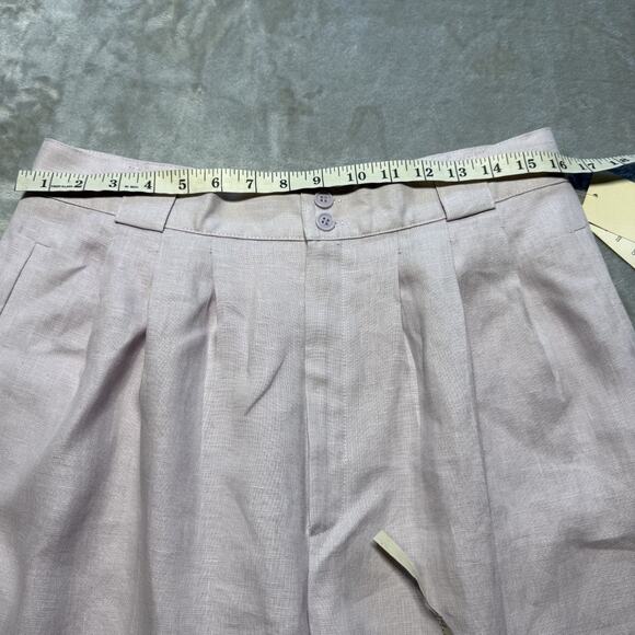 Giorgio Sant' Angelo Linen Blend Tan Wide Leg High-Waisted Dress Pants Size 16 - Picture 6 of 15